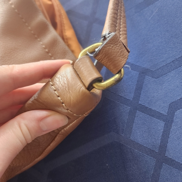 Coach Purse Brown Bag F23293 Pebble Leather Hobo Zip Closure Tan - Picture 12 of 16